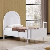 Venüs Çocuk Odası Takımı, Venüs Büyüyen Beşik, Vira 4 Kapaklı Kitaplıklı Dolap, Şifonyer - Beyaz thumbnail 3