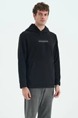 Tommy Life  Erkek Kapşonlu Sweat Siyah ART-88301 thumbnail 3