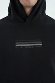 Tommy Life  Erkek Kapşonlu Sweat Siyah ART-88301 thumbnail 7