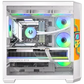 BitFenix Digital T10 EF 850W 80+ Bronze 8.8"RGB USB 3.1 ATX Mid Tower Beyaz Kasa BFC-WT10EFBBW850-4A thumbnail 4