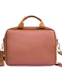 13-14 Inç Laptop, Notebook, Macbook Pro-Air Askılı Deri Çanta Şal Desen Etnik Taba thumbnail 4