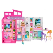 Barbie Portatif Tatil Evi Bebek ve Oyun Seti HRJ77 thumbnail 1