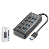 Hadron HDX7049 USB Hub 3.0 5Gbps 4x USB-A 4 Port Switch’li Çoklayıcı Siyah thumbnail 2