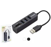 Hadron Hdx7009 Usb Hub Combo 3-Usb + Sd + Tf Siyah thumbnail 1