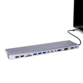 Vcom CU4703 Type-C To USB3.0-3+USB2.0-2+VGA+RJ45+SD+TF+Audio+HDMI+DP+USB-C DATA-2+USB-C Çoklayıcı thumbnail 2