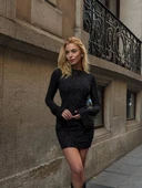 Mini Simli Elbise İspanyol Kol: thumbnail 2