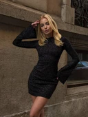 Mini Simli Elbise İspanyol Kol: thumbnail 3