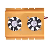 3,5" Hdd Sabit Disk Soğutucu Çift Fanlı Masa Üstü Bilgisayarlar İçin Gold thumbnail 3