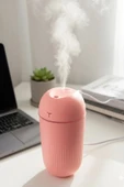 Blackbird KT-H09 Pembe 420 Ml Taşınabilir Mini USB Hava Nemlendirici | Araç ve Ofis İçin Renkli Işıklı thumbnail 1