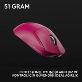 Logitech G Pro X SUPERLIGHT 2C Hafif Hero 2 Sensör 32.000 Dpı Lıghtspeed Kablosuz Oyuncu Mouse - Pembe thumbnail 5