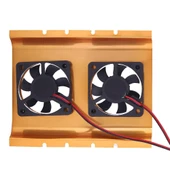 3,5" Hdd Sabit Disk Soğutucu Çift Fanlı Masa Üstü Bilgisayarlar İçin Gold thumbnail 2