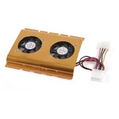 3,5" Hdd Sabit Disk Soğutucu Çift Fanlı Masa Üstü Bilgisayarlar İçin Gold thumbnail 1