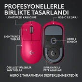 Logitech G Pro X SUPERLIGHT 2C Hafif Hero 2 Sensör 32.000 Dpı Lıghtspeed Kablosuz Oyuncu Mouse - Pembe thumbnail 6