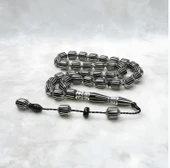 BlackCraft Tıraşlı Gümüş Nakkaş İmame 16'lı Oltu Taşı Tespih thumbnail 1