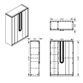 Gardırop, Megan 3 Kapaklı Dolap thumbnail 5