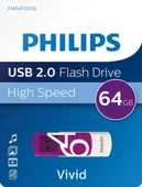 Philips Vivid Serisi 64GB USB 2.0 High Speed Flash Bellek (FM64FD05B/00) thumbnail 1