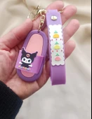 Silikon Anahtarlık Terlik Kuromi Karakter Figür Çanta Süsü Oyuncak thumbnail 2
