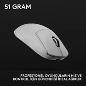 Logitech G Pro X SUPERLIGHT 2C Hafif Hero 2 Sensör 32.000 Dpı Lıghtspeed Kablosuz Oyuncu Mouse - Beyaz thumbnail 5