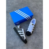 ADİDAS SÜPER STAR DERİ METERYAL SİYAH GAZETE SS003 thumbnail 2