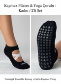 2’li Pilates & Yoga Çorap Seti – Kaydırmaz Tabanlı Unisex Pamuklu Spor Patik Çorap thumbnail 7