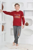 Erkek Çocuk Baskılı %100 Pamuk İnterlok Kumaş Pijama Takımı 12446 thumbnail 1