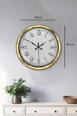Zentime 40 Cm Gold Lüks Dekoratif Duvar Saati thumbnail 5