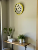 Zentime 36 Cm Sarı Dekoratif Duvar Saati thumbnail 4