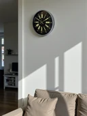 Zentime 36 Cm Gri Dekoratif Duvar Saati thumbnail 4