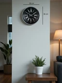 Zentime 36 Cm Gri Dekoratif Duvar Saati thumbnail 5