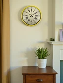 Zentime 36 Cm Sarı Dekoratif Duvar Saati thumbnail 1