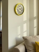 Zentime 36 Cm Sarı Dekoratif Duvar Saati thumbnail 3