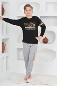 Erkek Çocuk Baskılı %100 Pamuk İnterlok Kumaş Pijama Takımı 12446 thumbnail 5