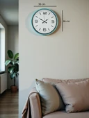 Zentime 36 Cm Turkuaz Dekoratif Duvar Saati thumbnail 5