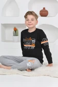Erkek Çocuk Baskılı %100 Pamuk İnterlok Kumaş Pijama Takımı 12446 thumbnail 4