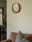 Zentime 36 Cm Kırmızı Dekoratif Duvar Saati thumbnail 3