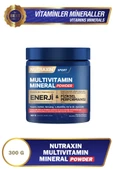 Nutraxin Multivitamin Mineral Powder 300 Gr Magnezyum, Taurin, Kreatin, L Carnitin, Ginseng, Co10, Energy thumbnail 1