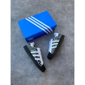 ADİDAS SÜPER STAR DERİ METERYAL SİYAH GAZETE SS003 thumbnail 3