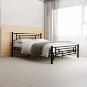 Manolya Çift Kişilik 140x190 cm Metal Karyola A Kalite, Ses Çıkarmaz ,Ölçülü Model Karyola Siyah 1643-a thumbnail 2