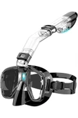 HPYTECH Şnorkel Seti-Yumuşak Silikon,Kamera Uyumlu Dalış Maske, Su Sızdırmaz  (Mavi) thumbnail 2