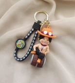 Silikon Anahtarlık One Piece Portgas D. Ace Karakter Figür Çanta Süsü Oyuncak thumbnail 4