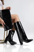 BİÇOMİ Wila Siyah Parlak Topuklu Tak Çıkar Çizme thumbnail 1