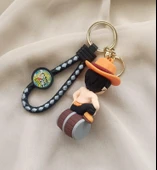 Silikon Anahtarlık One Piece Portgas D. Ace Karakter Figür Çanta Süsü Oyuncak thumbnail 3