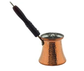 SÖZEN İşlemeli Ahşap Saplı El Yapımı Dekoratif Bakır Cezve thumbnail 2