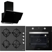 Silverline BO6502B02 - CS5349B01 - 3490 Oslo Siyah Ankastre Set thumbnail 1