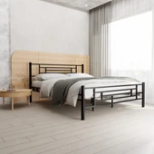 Manolya Çift Kişilik 140x190 cm Metal Karyola A Kalite, Ses Çıkarmaz ,Ölçülü Model Karyola Siyah 1643-a thumbnail 1