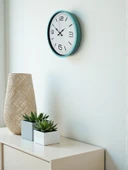 Zentime 36 Cm Turkuaz Dekoratif Duvar Saati thumbnail 3
