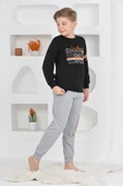 Erkek Çocuk Baskılı %100 Pamuk İnterlok Kumaş Pijama Takımı 12446 thumbnail 7