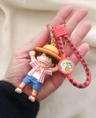Silikon Anahtarlık One Piece Monkey D. Luffy Karakter Figür Çanta Süsü Oyuncak thumbnail 2