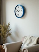 Zentime 36 Cm Mavi Dekoratid Duvar Saati thumbnail 4