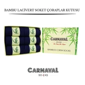 6'lı Premium Unisex Lacivert Bambu Soket Çorap Seti – Kutulu thumbnail 2